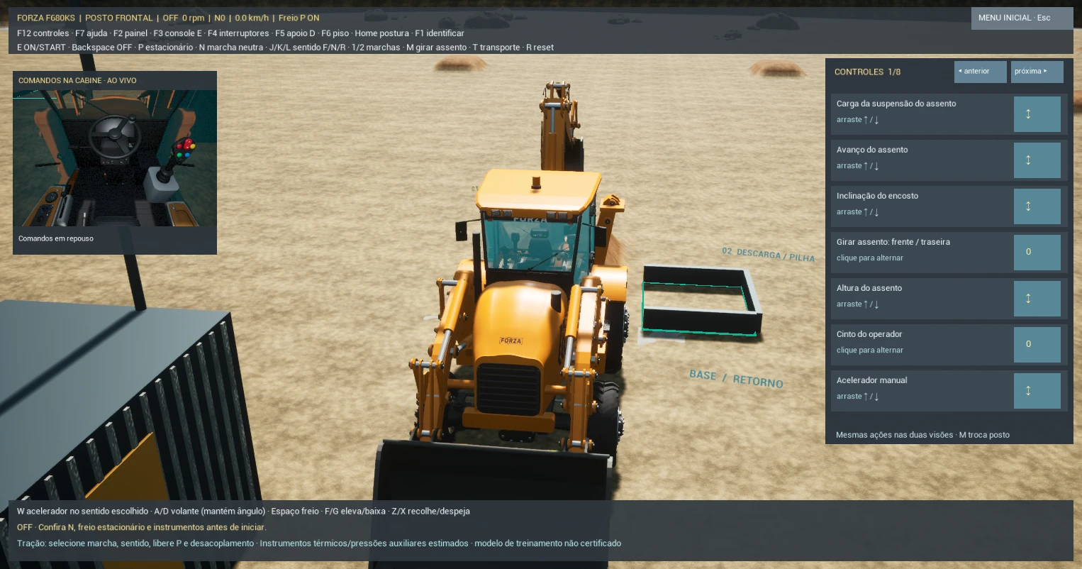 Simulador real da retroescavadeira na Unreal Engine